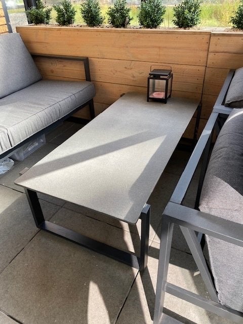 Salontafel tuin/terras antraciet, stenen blad