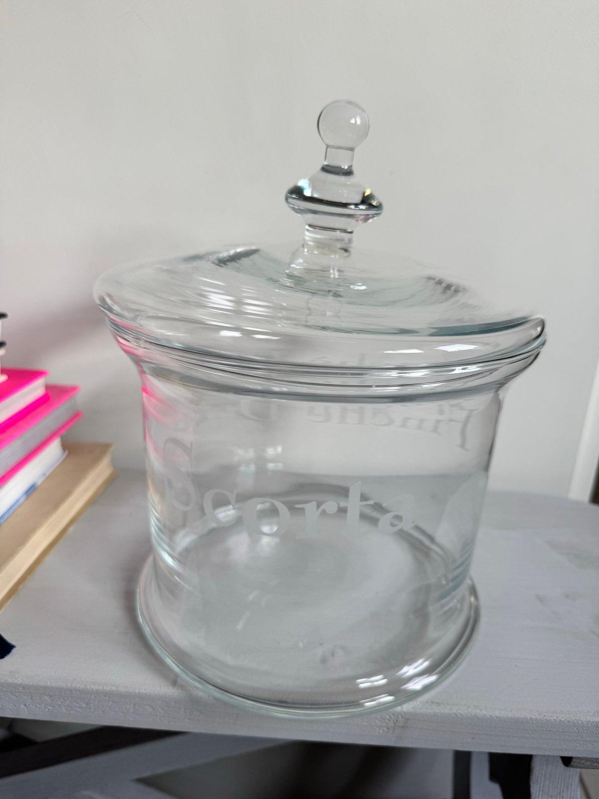Riviera Maison Glazen Pot met Deksel - La Finche Dura, Ophalen, Wit, Glas, Landelijk