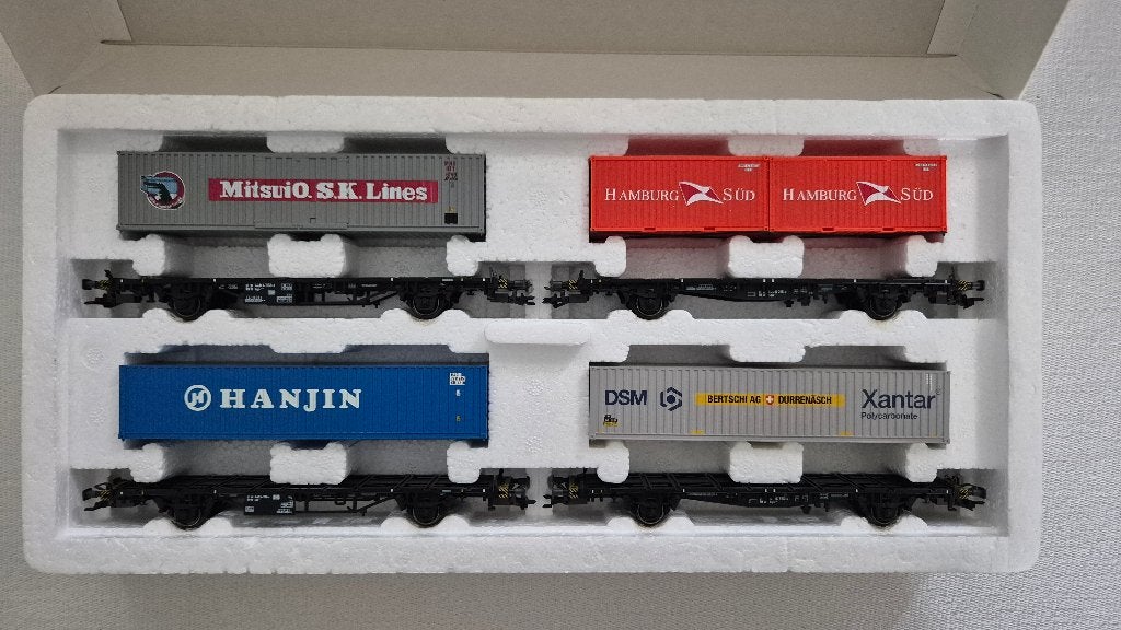 Märklin 4515 wagenset containerwagens DB, Overige merken, Gelijkstroom of Wisselstroom, Brug, Tunnel of Gebouw, Ophalen of Verzenden