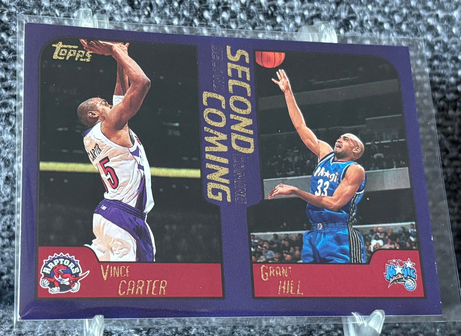 Vince Carter Grant Hill Topps NBA card Raptors Magic, Ophalen of Verzenden, Zo goed als nieuw, Plaatje