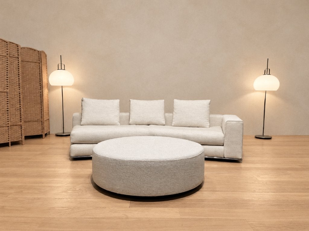 NIEUW Minotti Hamilton Knik + Hocker + GARANTIE | NP €22.500, 250 tot 300 cm, 125 tot 150 cm, Minotti, Hoekbank