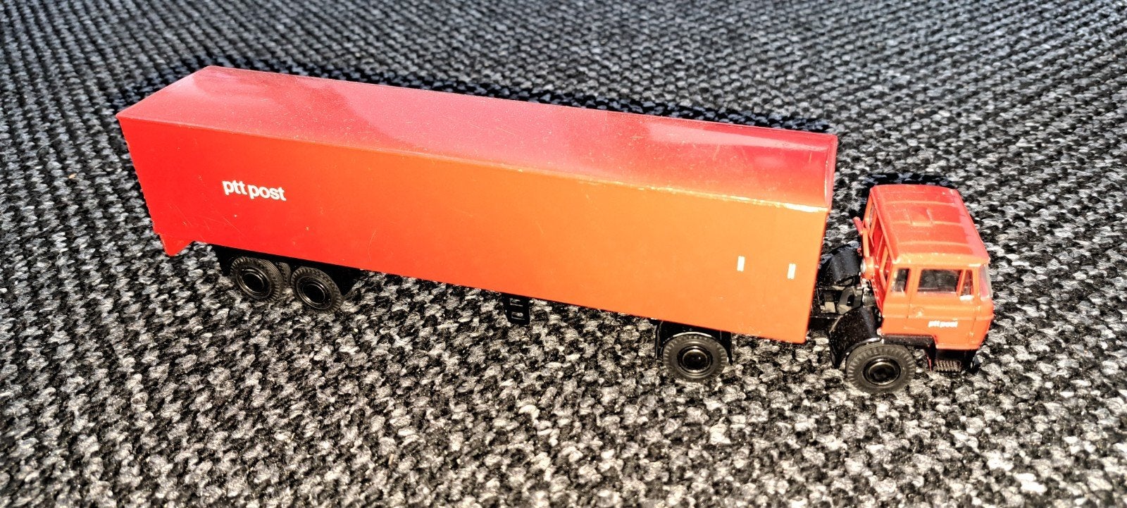 PTT Post Vrachtwagen met Trailer - Modelauto, Overige merken, Gebruikt, 1:32 tot 1:50, Ophalen of Verzenden