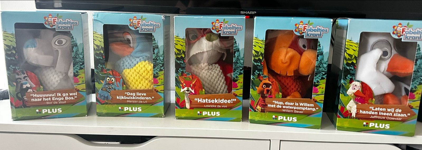 Fabeltjeskrant handpoppen set, Ophalen, Met doos, Overige merken, Overige karakters
