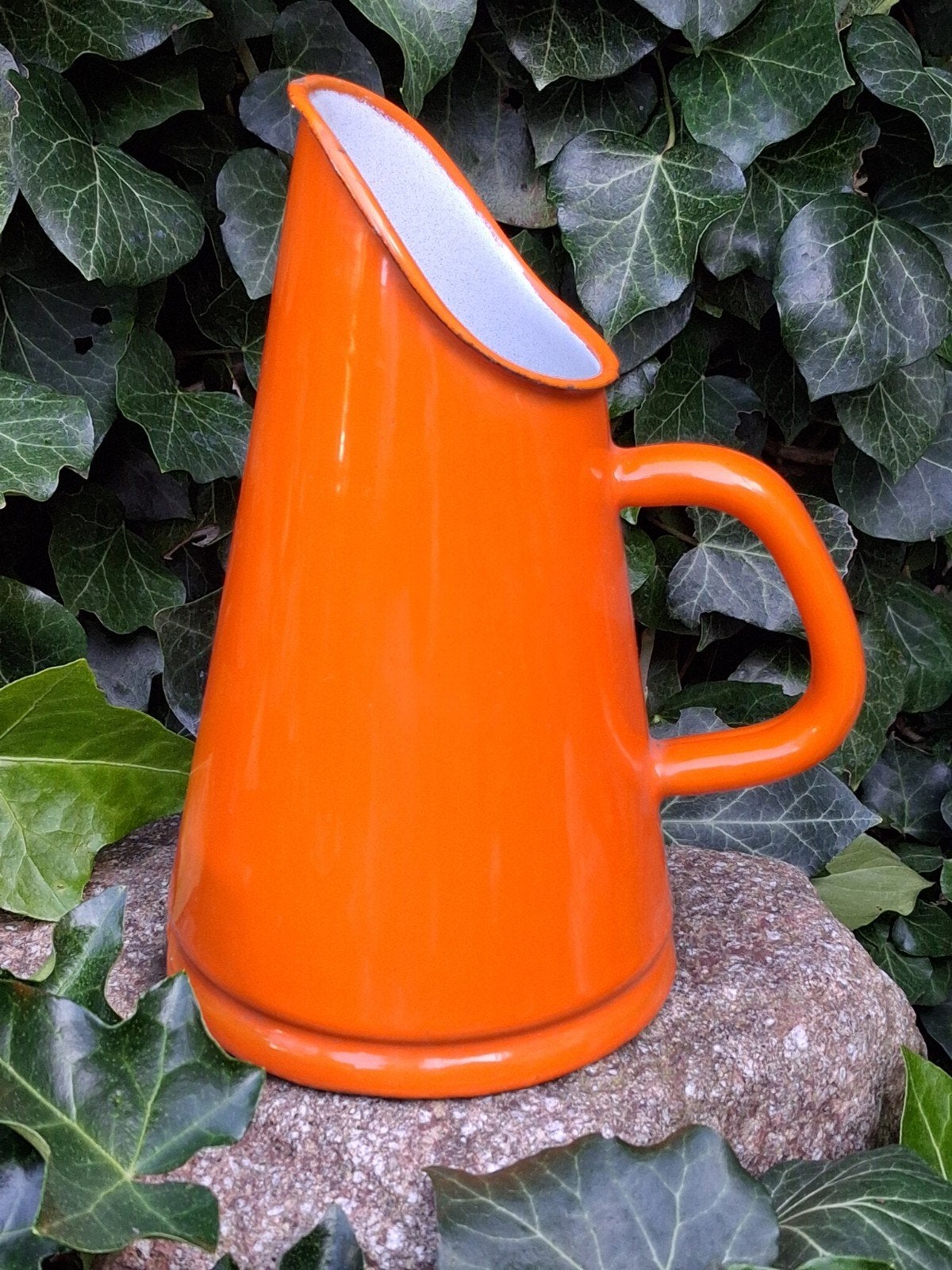 emaille vintage oranje kan / maatbeker, Ophalen of Verzenden