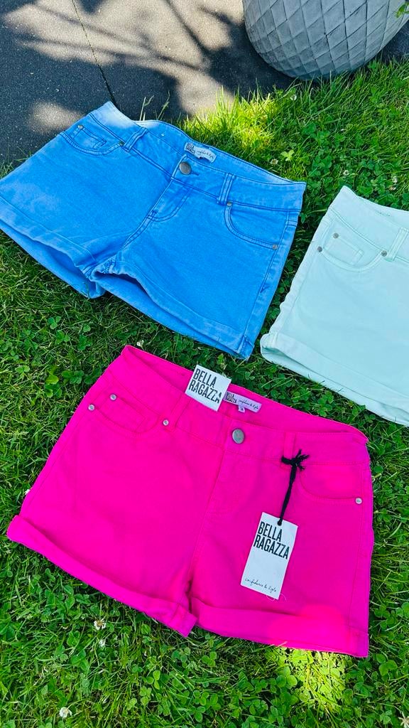 €7,50 3 stuks Bella Ragazza Shorts - Nieuw en Gedragen, Ophalen of Verzenden, Nieuw, Blauw