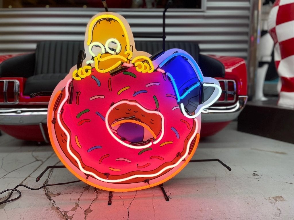 Leuke Homer Simpson neon licht reclame summer deal neons, Lichtbak of (neon) lamp, Nieuw, Ophalen of Verzenden, Info@americansaleshop.nl