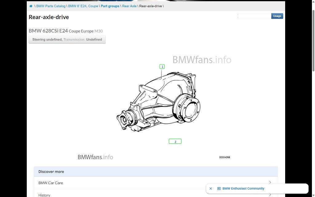 Gezocht bmw diff 3.46 188 E23 E24 E28, Ophalen, BMW