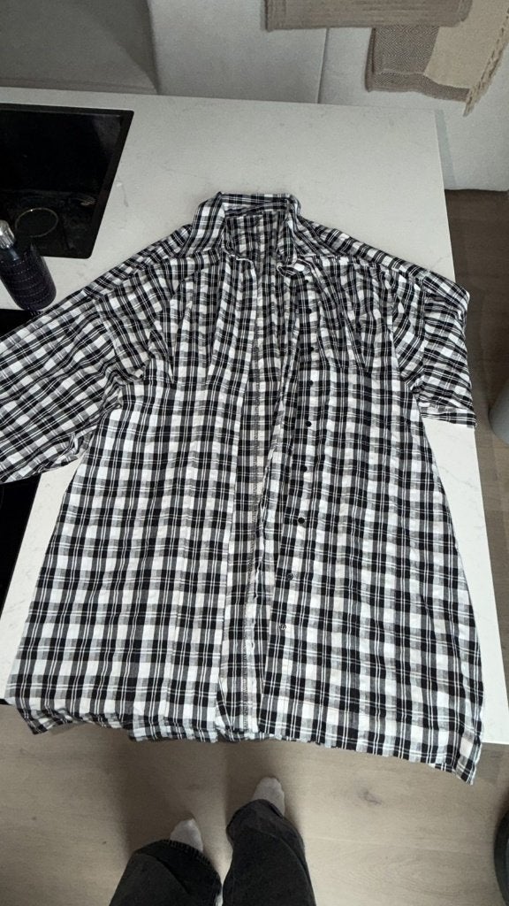 Zwart-wit geruite blouse Gina Tricot 40, Ophalen of Verzenden, Gedragen, Maat 38/40 (M), Meerkleurig
