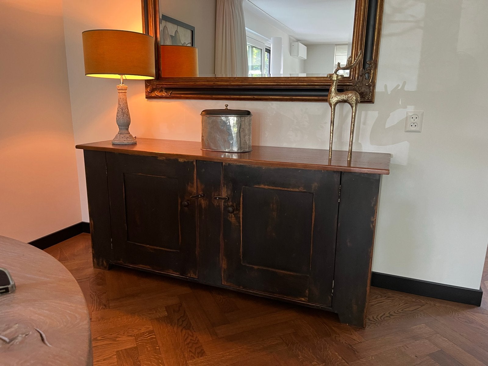 Dressoir/buffetkast van kastanjehout, Huis en Inrichting, Ophalen, Gebruikt, 150 tot 200 cm, Landelijk