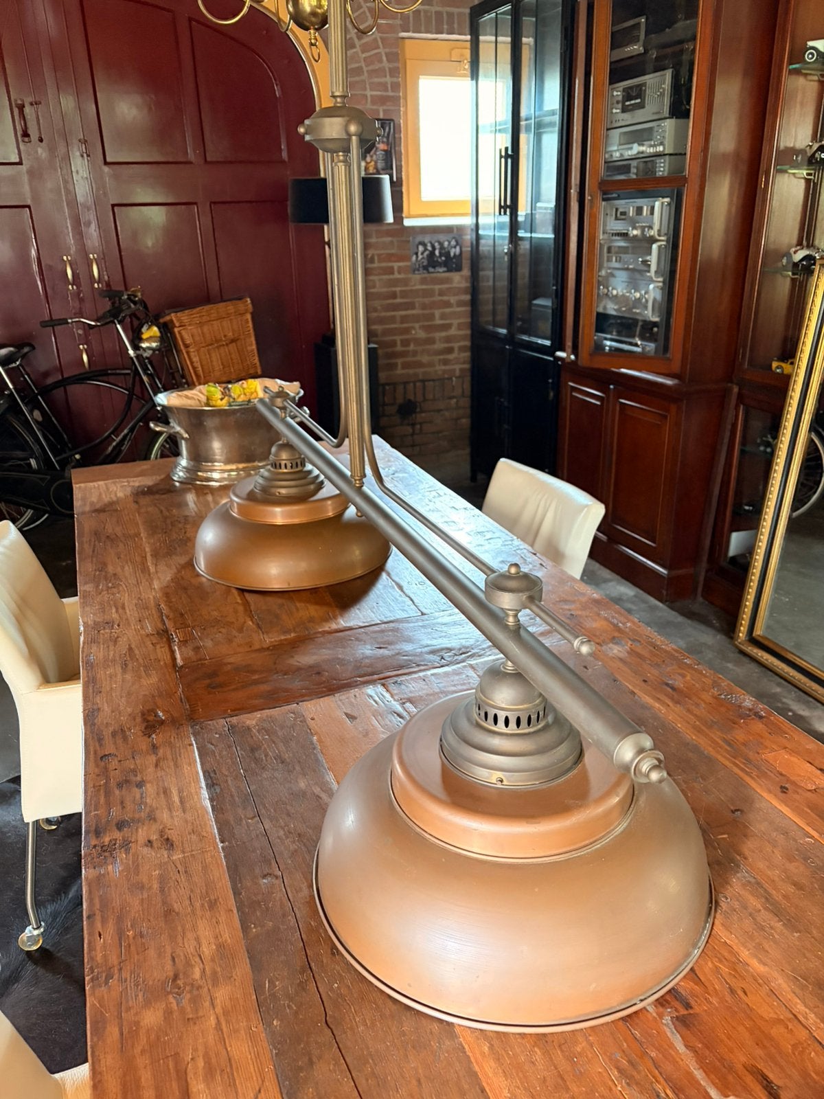 Prachtige koperen  hanglamp, Antiek en Kunst, Ophalen