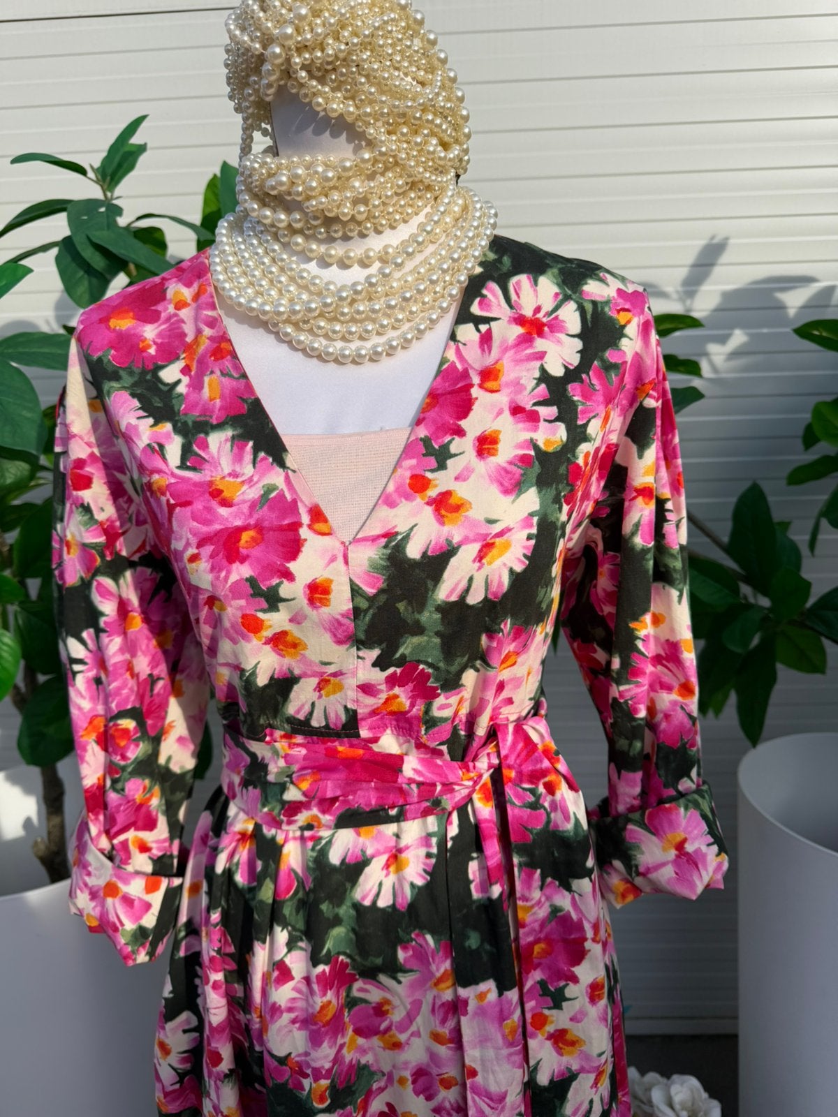 Nieuw Zara jurk bloemen roze groen katoen xl xxl 42 44, Verzenden, Maat 42/44 (L), Nieuw, Roze