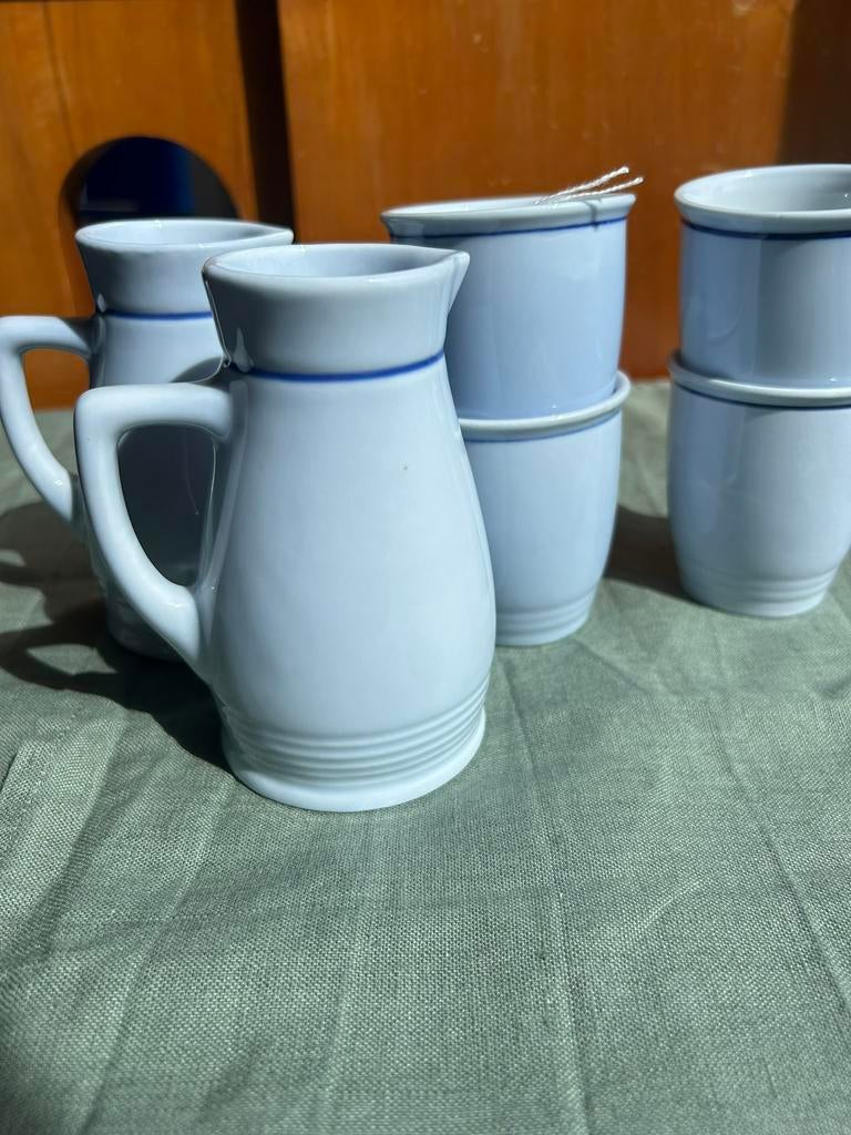 Prachtige vintage set Lilien Porzellan –Lichtblauw (6-delig), Huis en Inrichting, Ophalen of Verzenden, Zo goed als nieuw, Overige stijlen