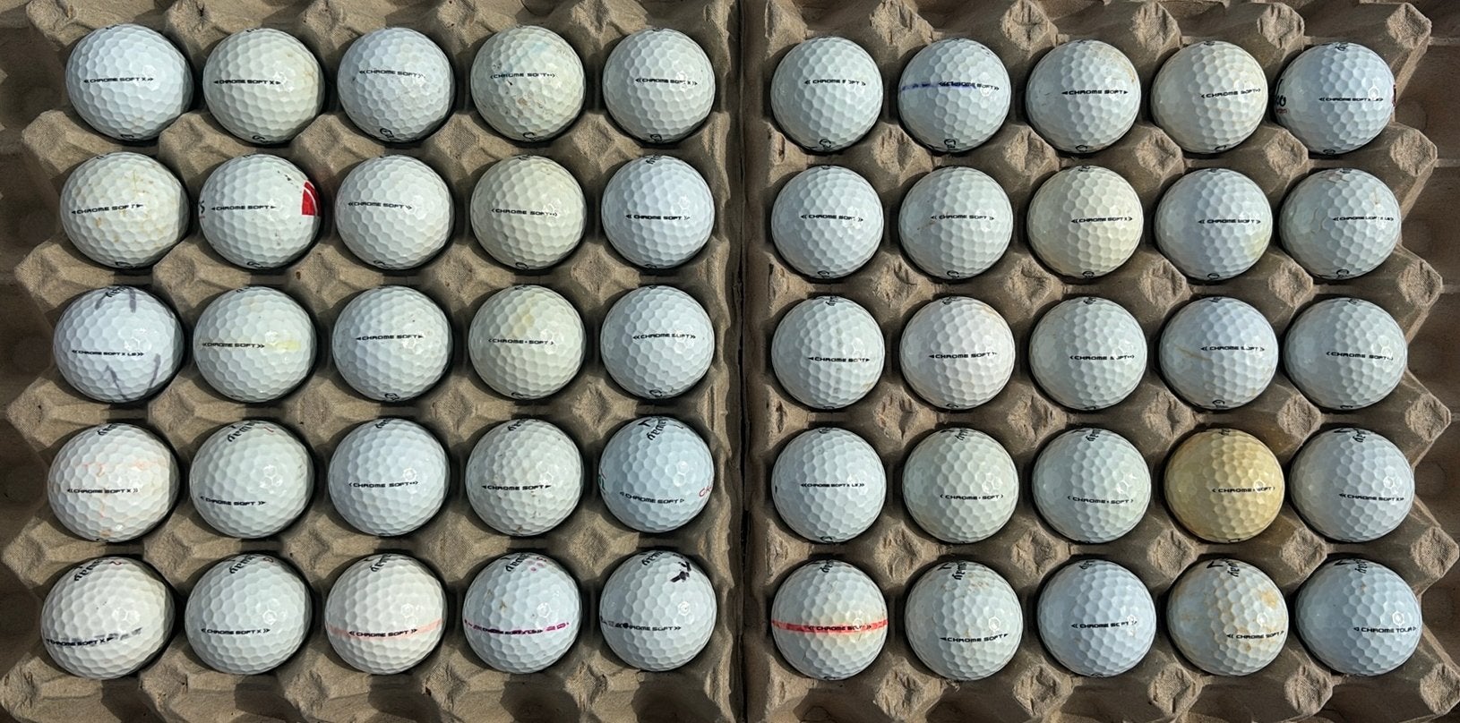 50 Callaway Chrome Soft golfballen, Sport en Fitness, Ophalen of Verzenden, Gebruikt, Bal(len), Callaway