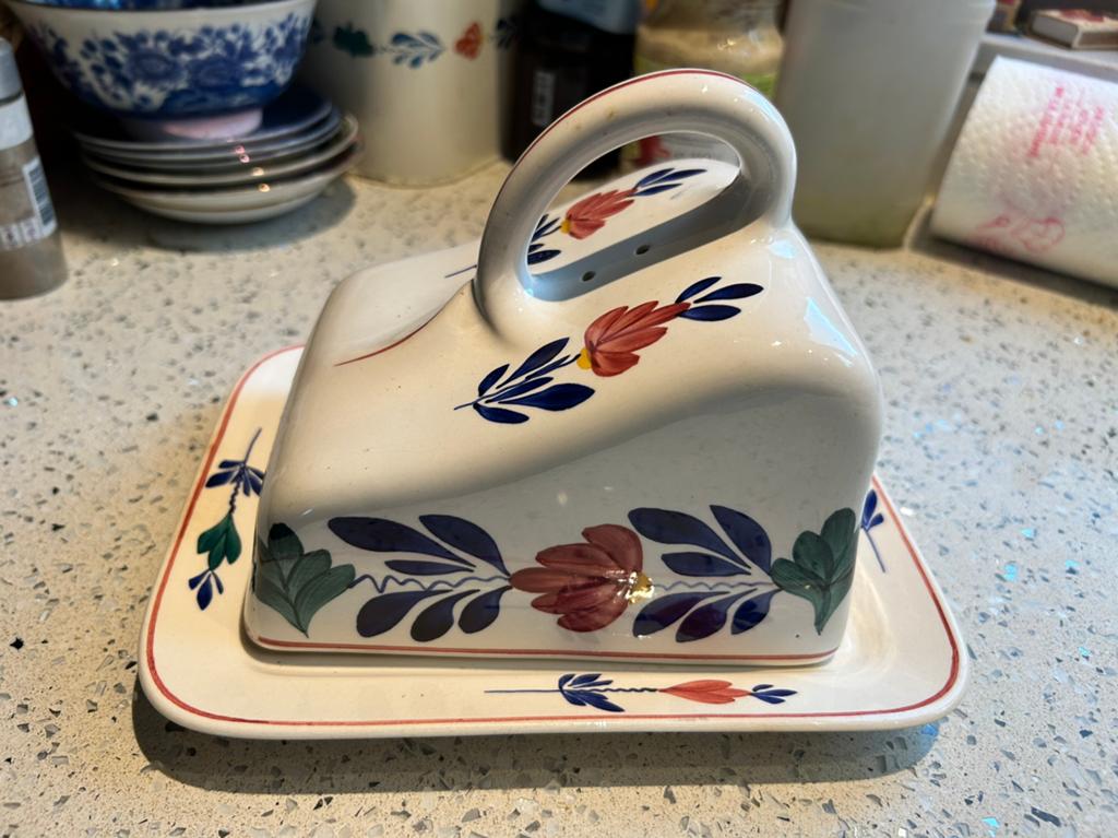 Antieke Boerenbont kaasstolp - Uitstekende Conditie, Div, Ophalen of Verzenden, Steen/keramiek, Div