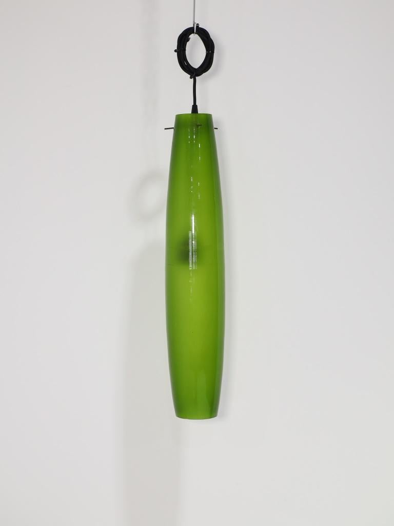 (2x) Murano glas hanglamp groen Alessandro Pianon 1960s, -, Ophalen of Verzenden, Zo goed als nieuw, Glas