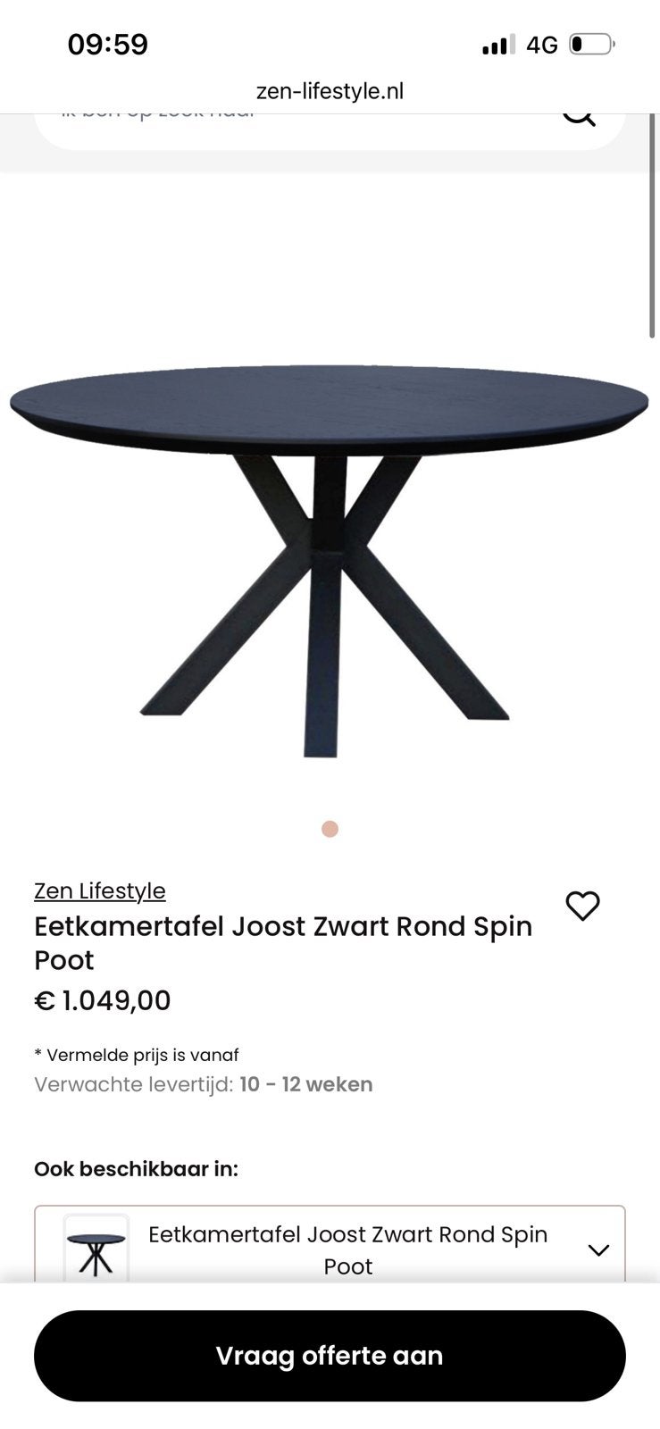 Eettafal mangohout, Huis en Inrichting, Tafels | Eettafels, Ophalen, Zo goed als nieuw, Rond, 100 tot 150 cm