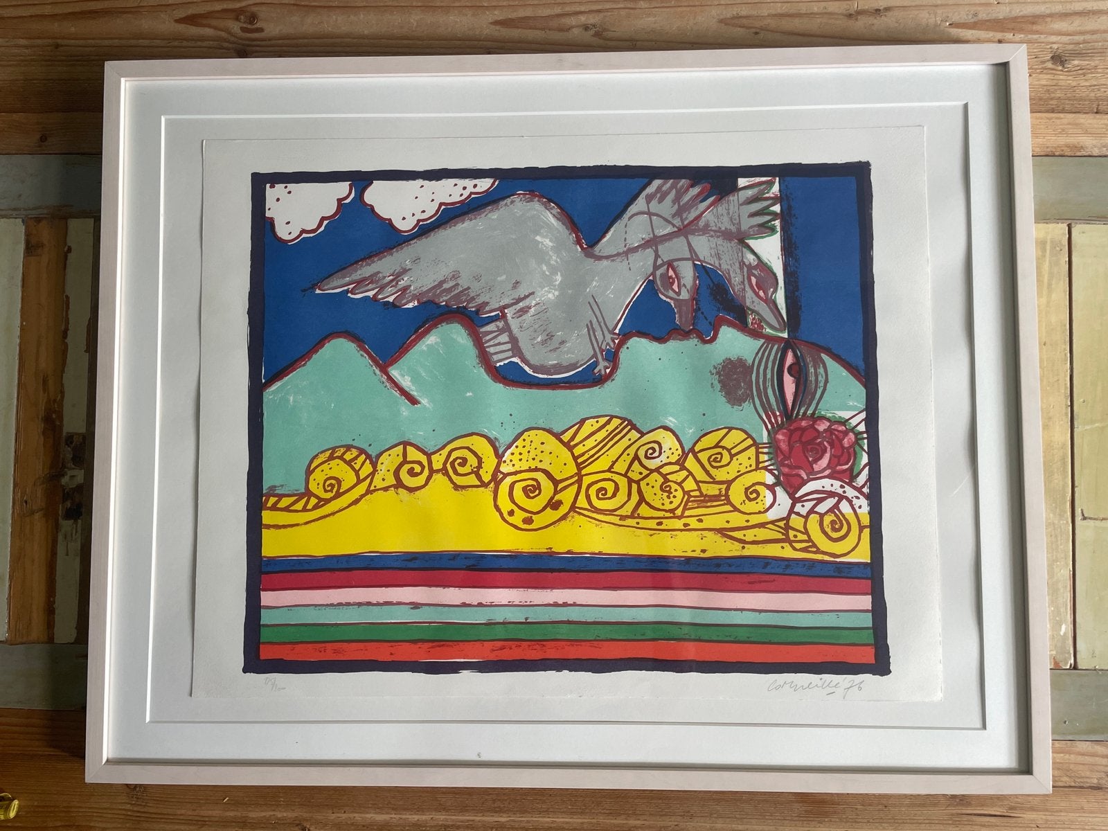 Corneille litho – Leda en de Zwaan – 1976 – 125/200, Ophalen, Overige onderwerpen, Lithografie, Gelimiteerde oplage