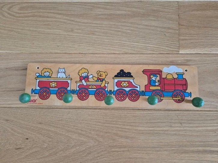 Vintage SIO Amsterdam Holland Kinderkapstok Trein, Gebruikt, Ophalen of Verzenden, Minder dan 100 cm, Kinderkapstok