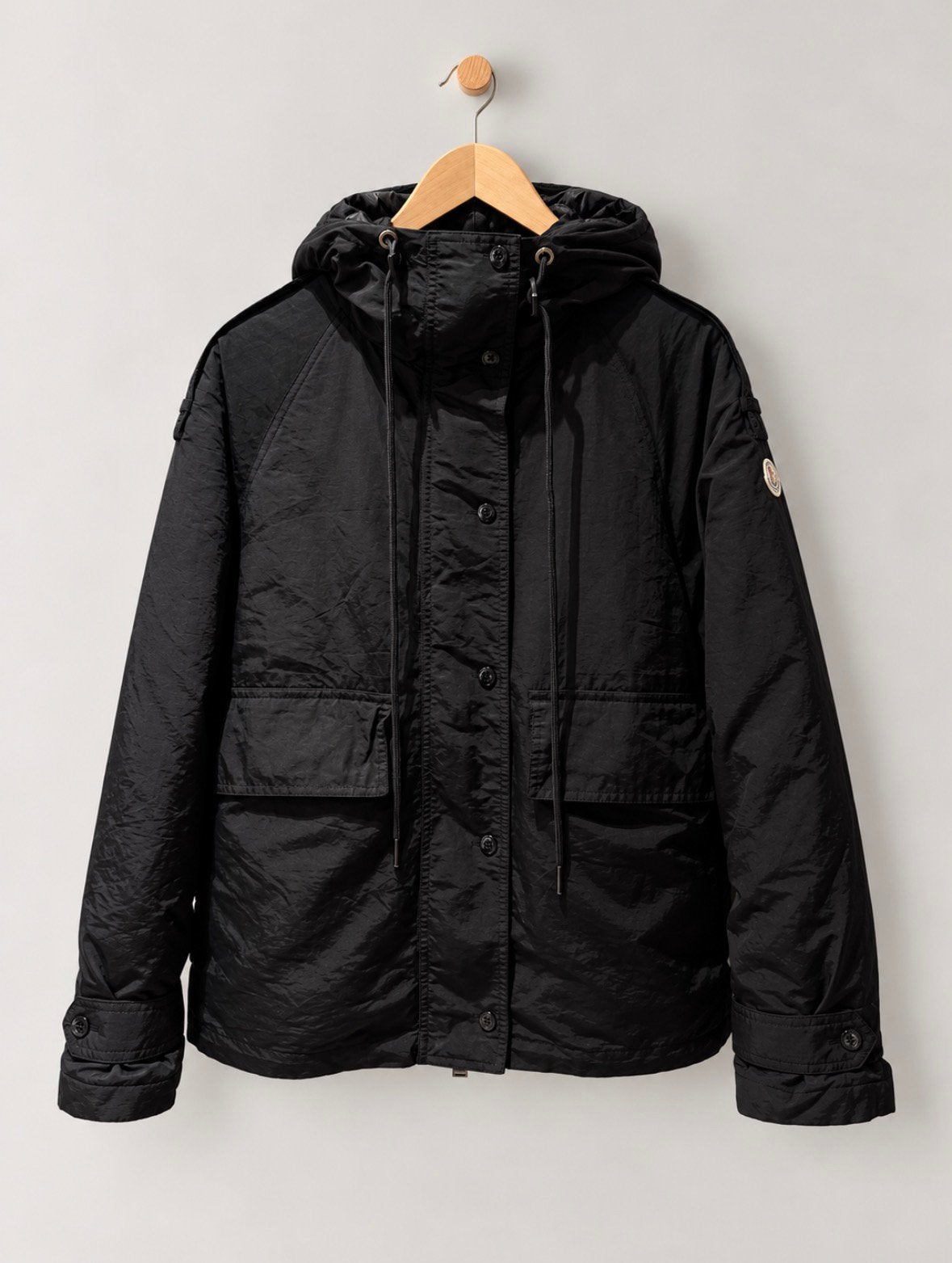 Moncler donsjas dons goose parka jas jack zwart 3 L large 40, Ophalen of Verzenden, Zo goed als nieuw, Maat 42/44 (L), Zwart