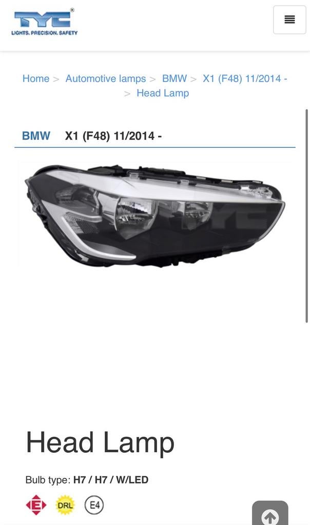 Koplamp(en) BMW X1 (f48) bouwjaar 12/2024, Ophalen of Verzenden, Nieuw, BMW