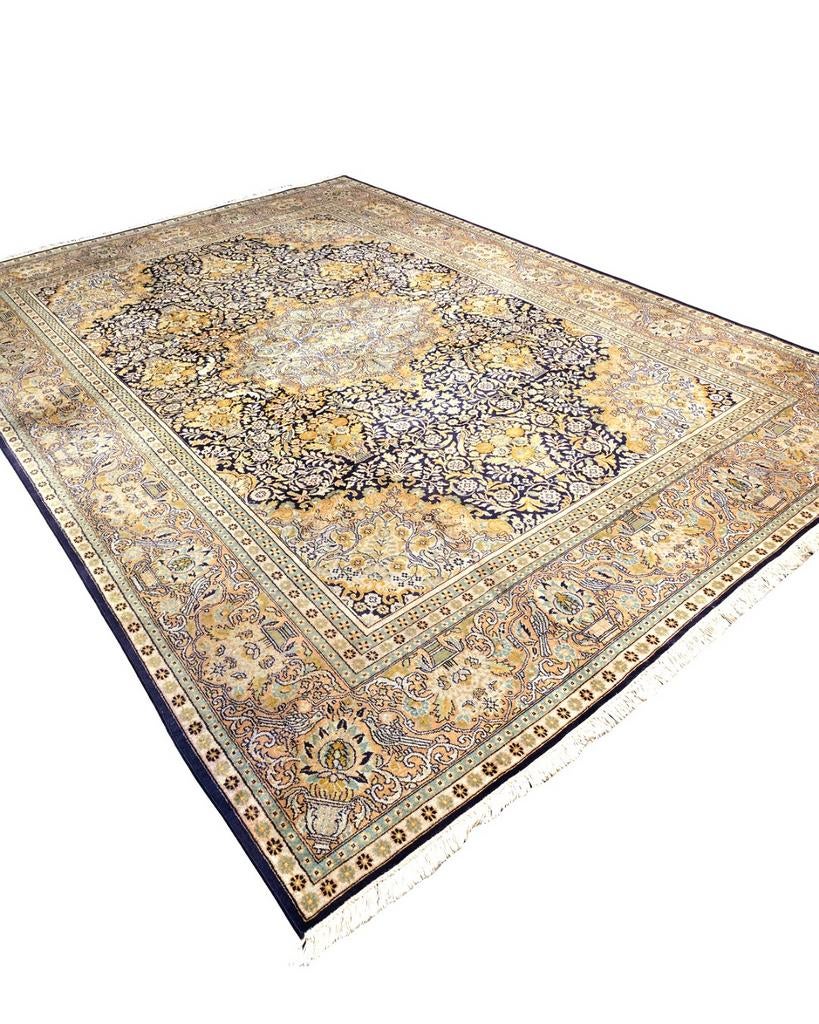 Groot Perzisch tapijt kashmir 345x245 zijde vloerkleed, 1185VB, Info@rugsandcarpets.nl, De handelmaatschappij, Groot Perzisch tapijt zijden wollen vloerkleed handgeknoopt