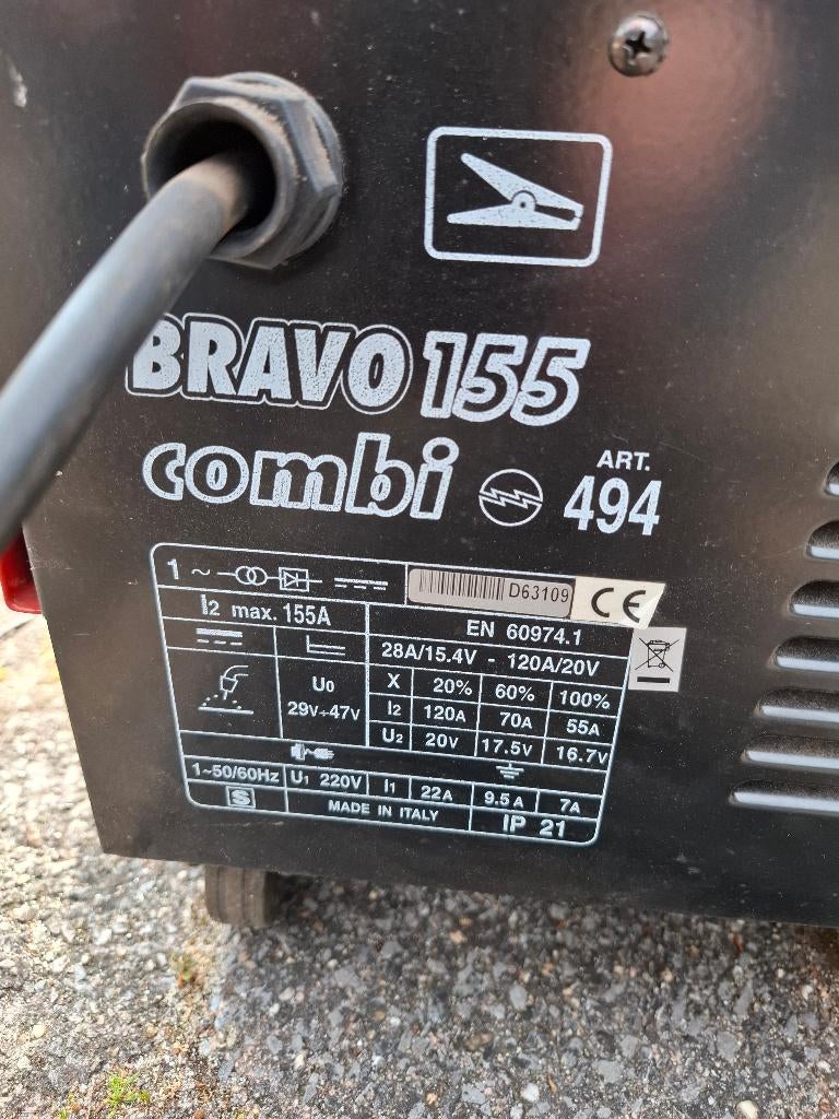 Cebora Mig Bravo 155 lasapparaat, Ophalen, Gebruikt, Minder dan 150 ampère, Co2