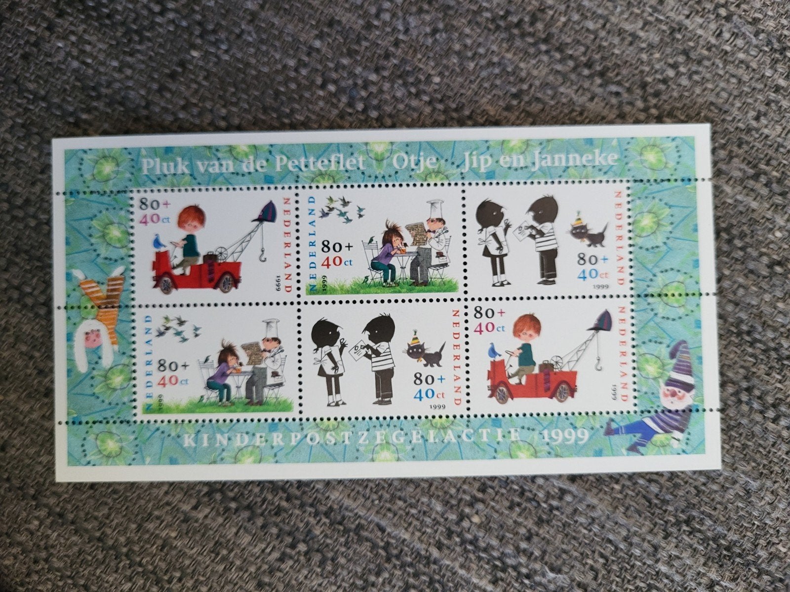 Kinderpostzegels 1999 - Pluk van de Petteflet, Otje, Jip, Verzenden, Postfris