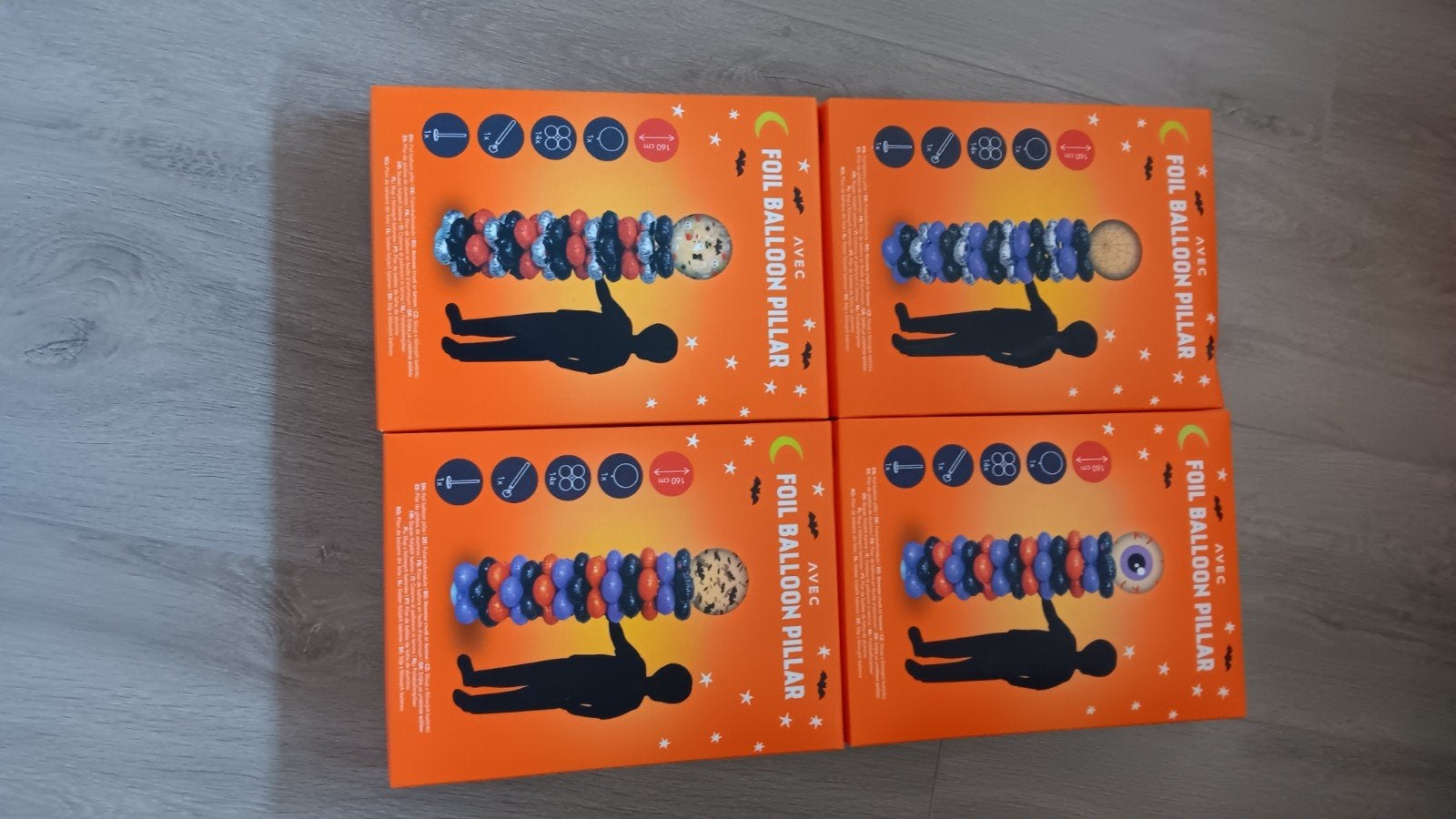 Folie Ballon Pilaar Halloween Decoratie (4 stuks), Ophalen of Verzenden, Nieuw, Versiering, Halloween of Griezel