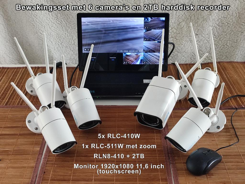 Reolink beveiliging set met 6 camera's en 2TB opslag, Ophalen of Verzenden, Gebruikt