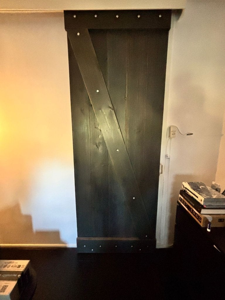 Massief houten schuifdeur – Barn Door – Zeer stevig, Ophalen, 80 tot 100 cm, 215 cm of meer, Binnendeur