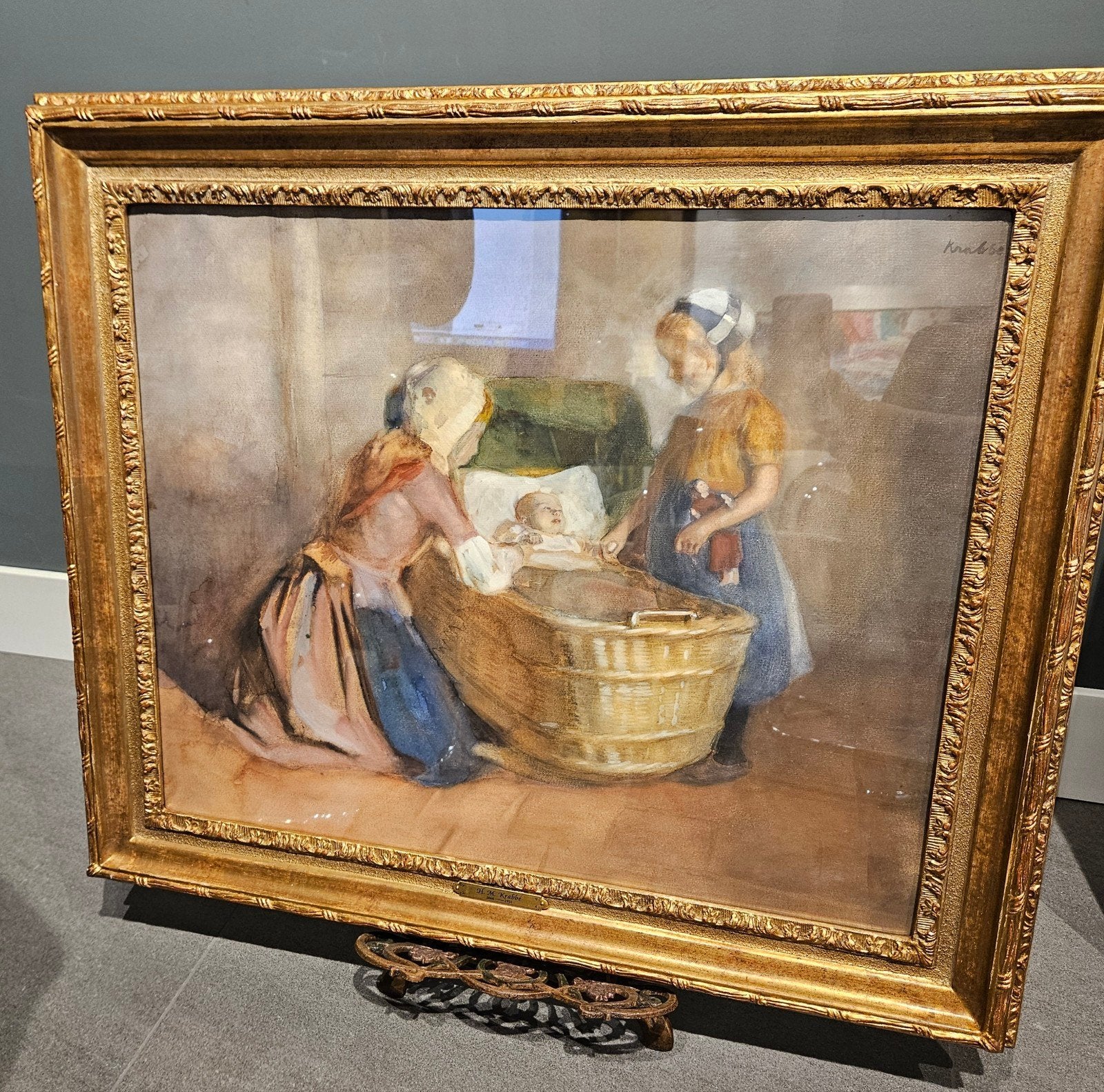Schilderij Heinrich Martin Krabbé (1868-1931) origineel, Antiek en Kunst, Kunst | Schilderijen | Klassiek, Ophalen