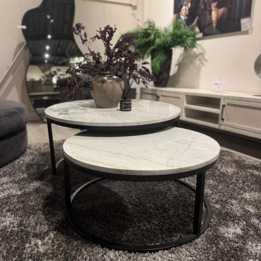 Richmond sale salontafel set Lexington, Ophalen, 50 tot 100 cm, Rond, 50 tot 100 cm