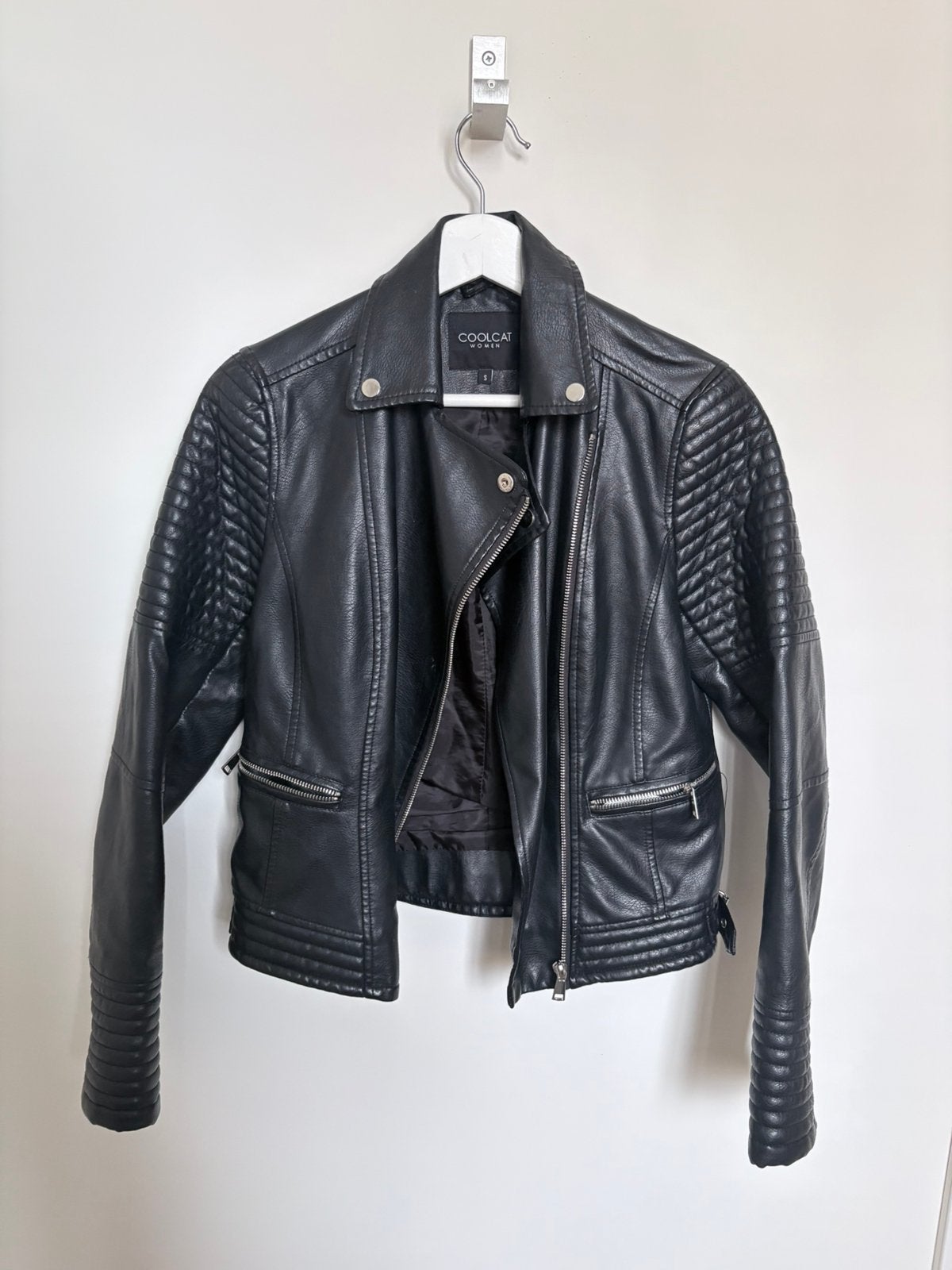 (Imitatie)Leren jasje maat S dames, Ophalen of Verzenden, Zo goed als nieuw, Maat 36 (S), Zwart