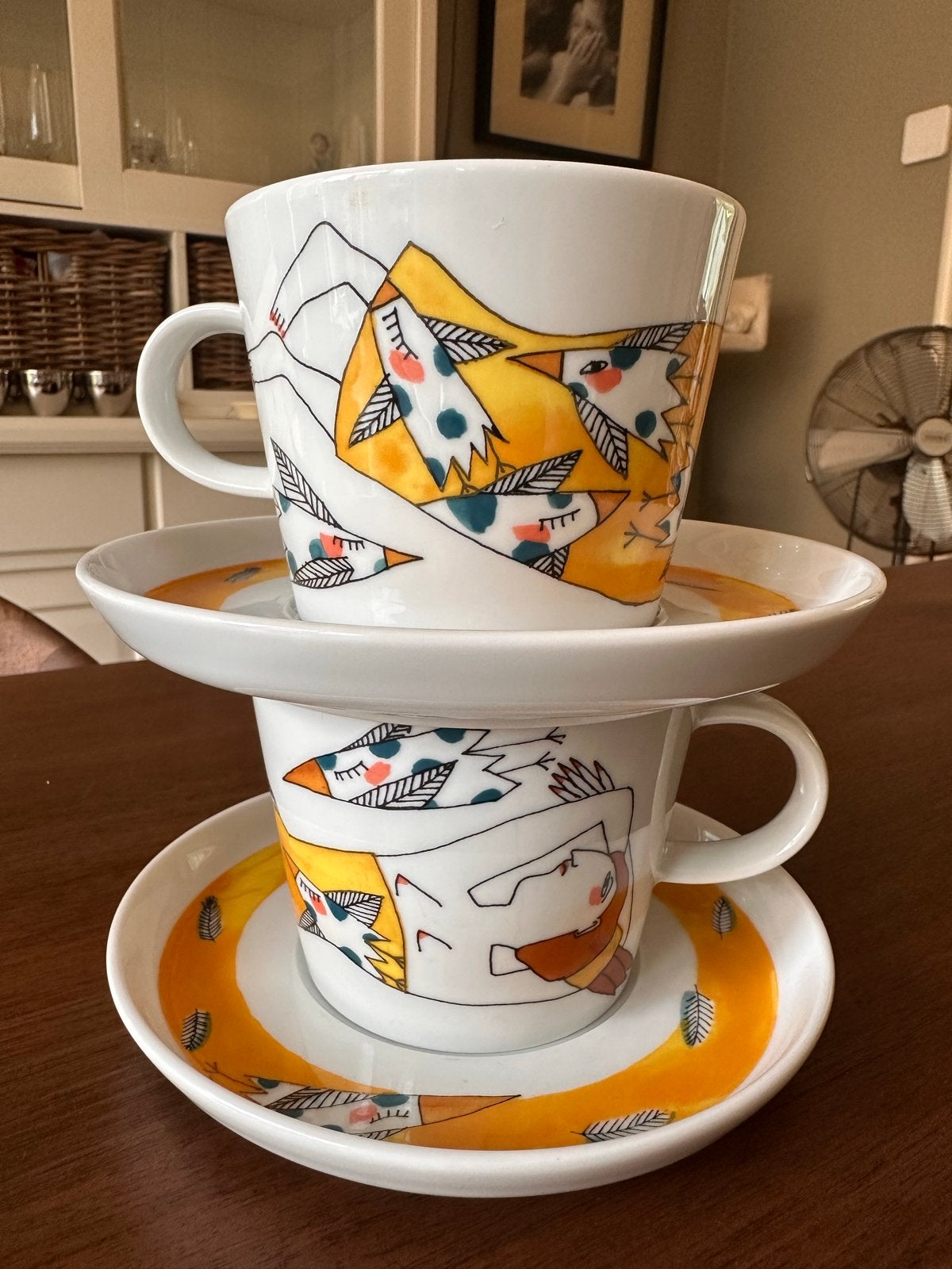 Arzberg Kop en Schotel - Design Katherin Grinke - Vogels, Ophalen, Arzberg, Zo goed als nieuw, Modern