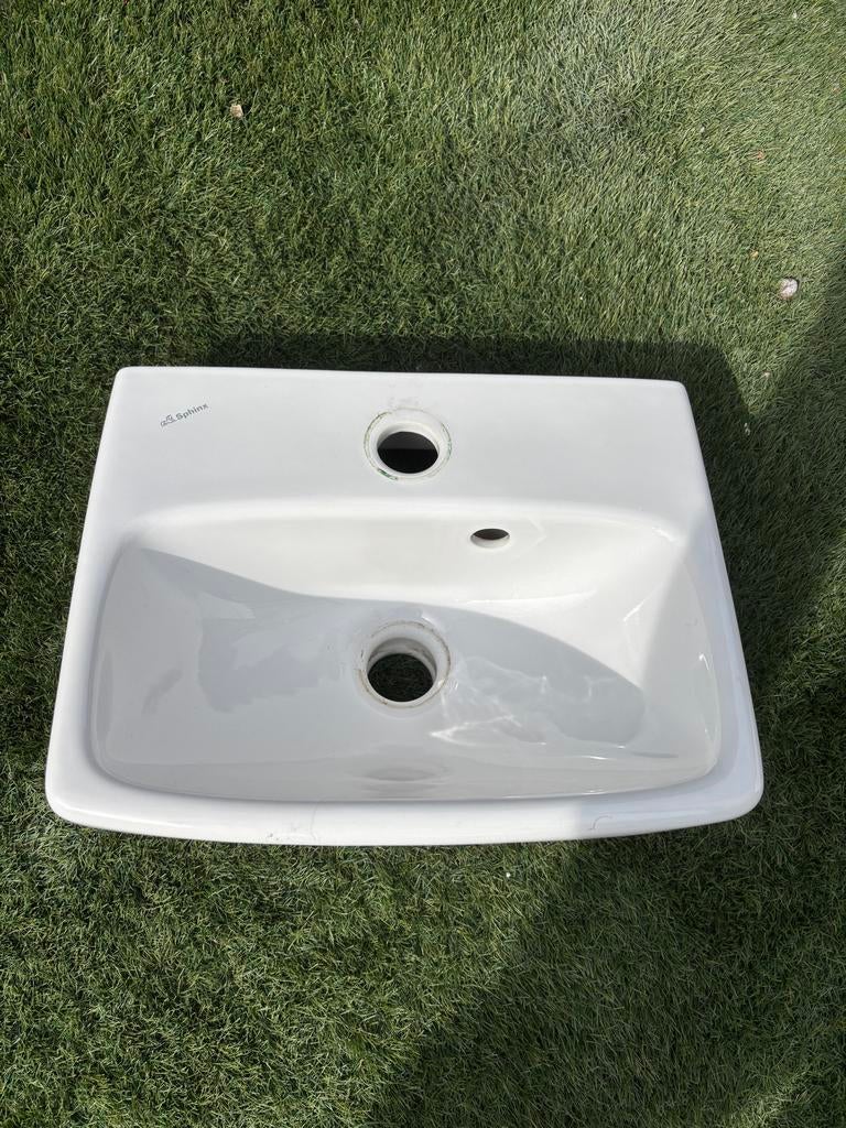 Witte wasbak van Sphinx, Ophalen of Verzenden, Gebruikt, Steen, Wastafel