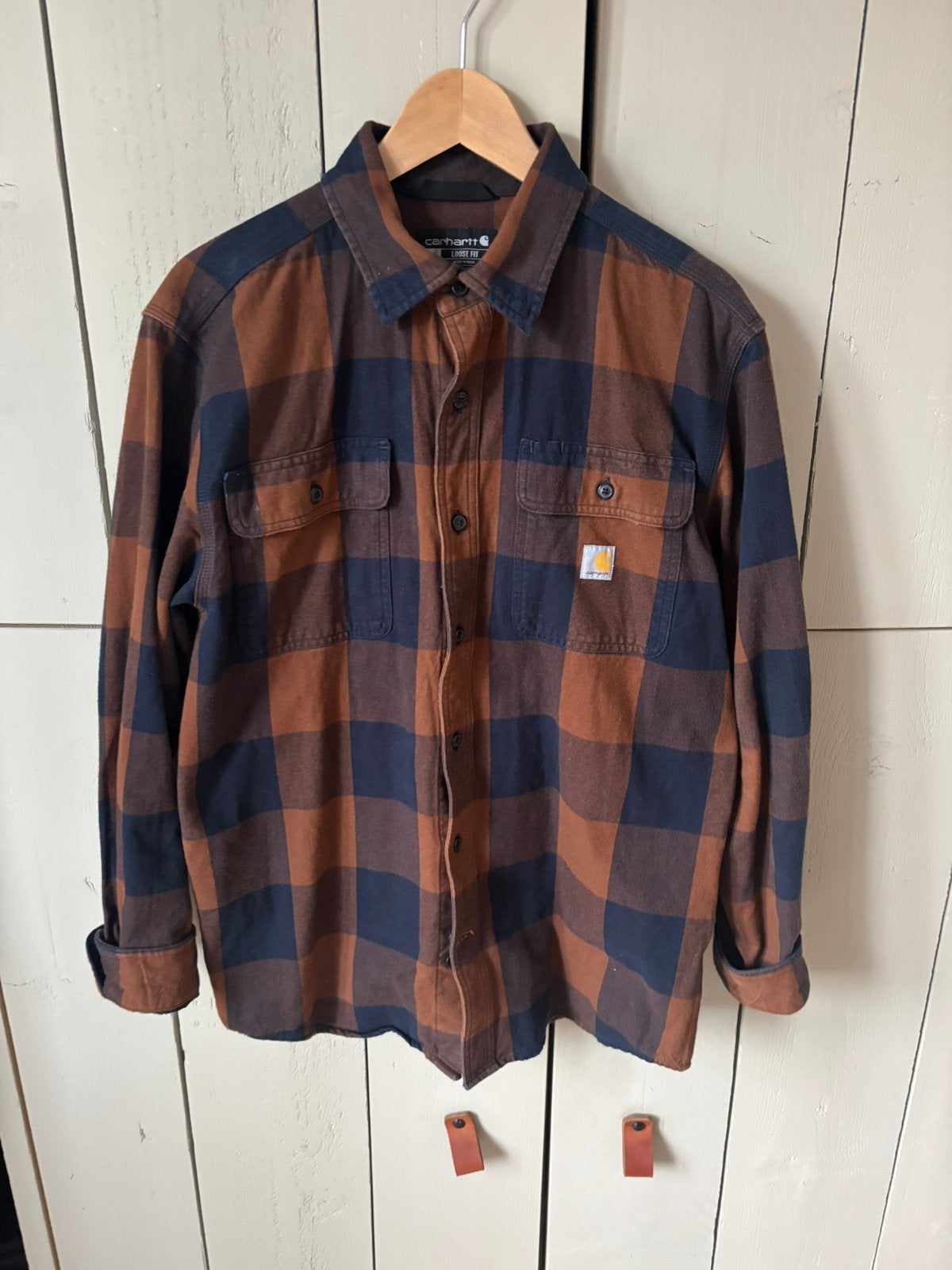Carhartt flanel / bruin zwart / maat M, Kleding | Heren, Overhemden, Ophalen of Verzenden, Nieuw, Bruin