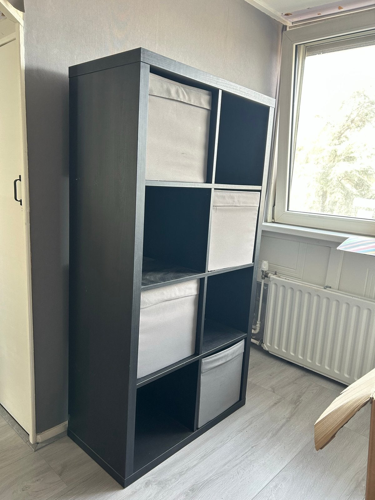 Ikea Vakkenkast met 8 vakken en 4 opbergmanden, Ophalen, Zo goed als nieuw