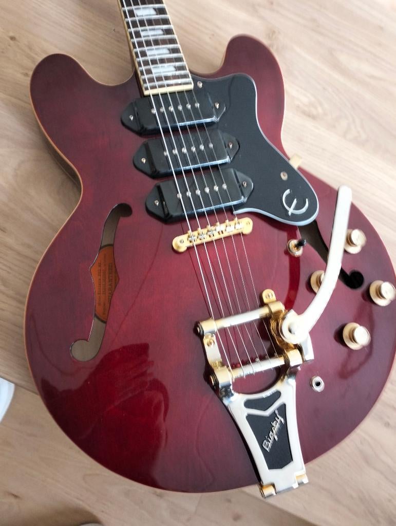 Epiphone Riviera P93, Ophalen, Zo goed als nieuw, Semi-solid body, Epiphone