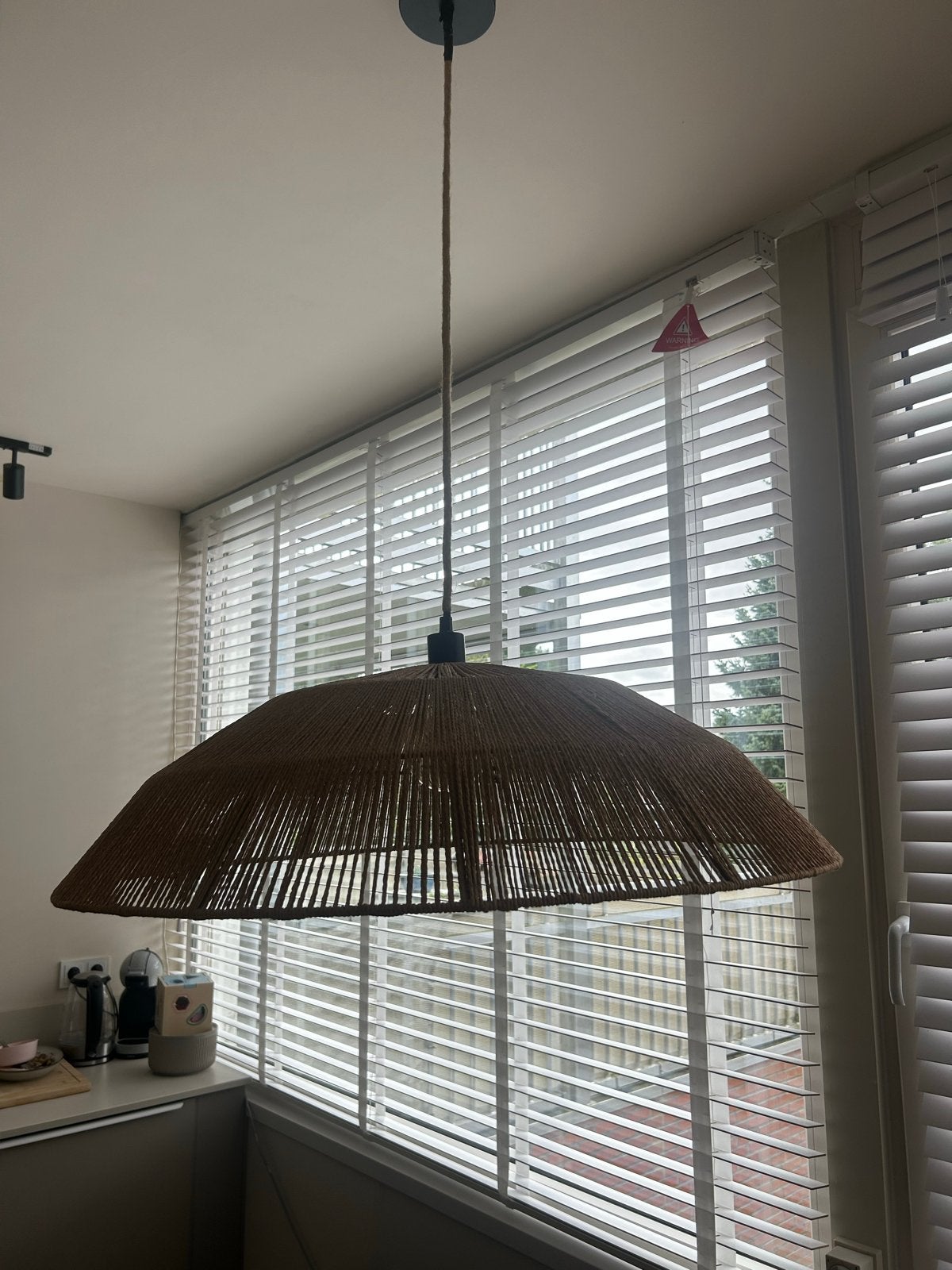 Kwantum rotan hanglamp Durga Naturel, Huis en Inrichting, Ophalen, Zo goed als nieuw, Natuurlijk materiaal, E27 (groot)