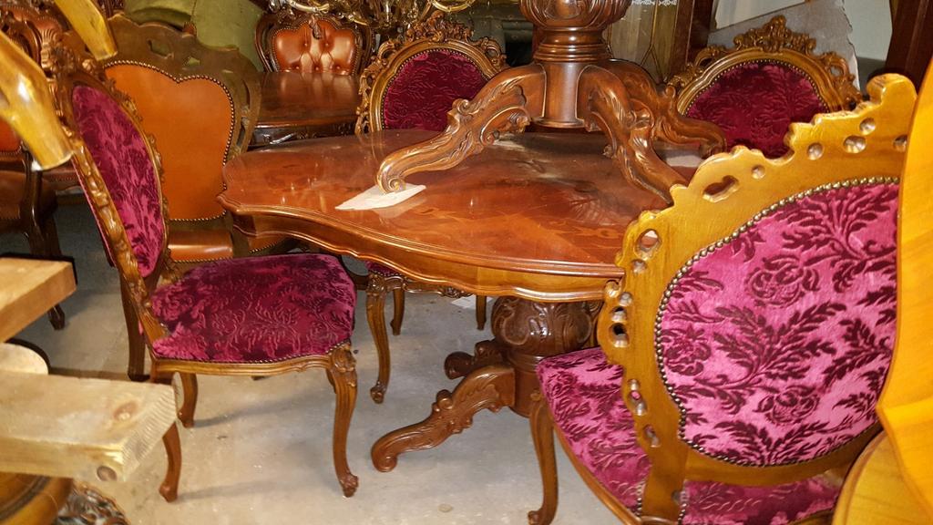 Barok eetkamers en stoelen en tafel met stoelen, Ophalen