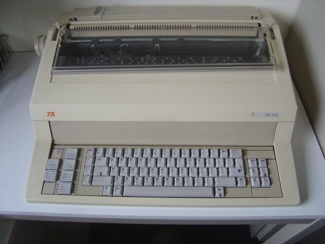 schrijfmachine, Ophalen