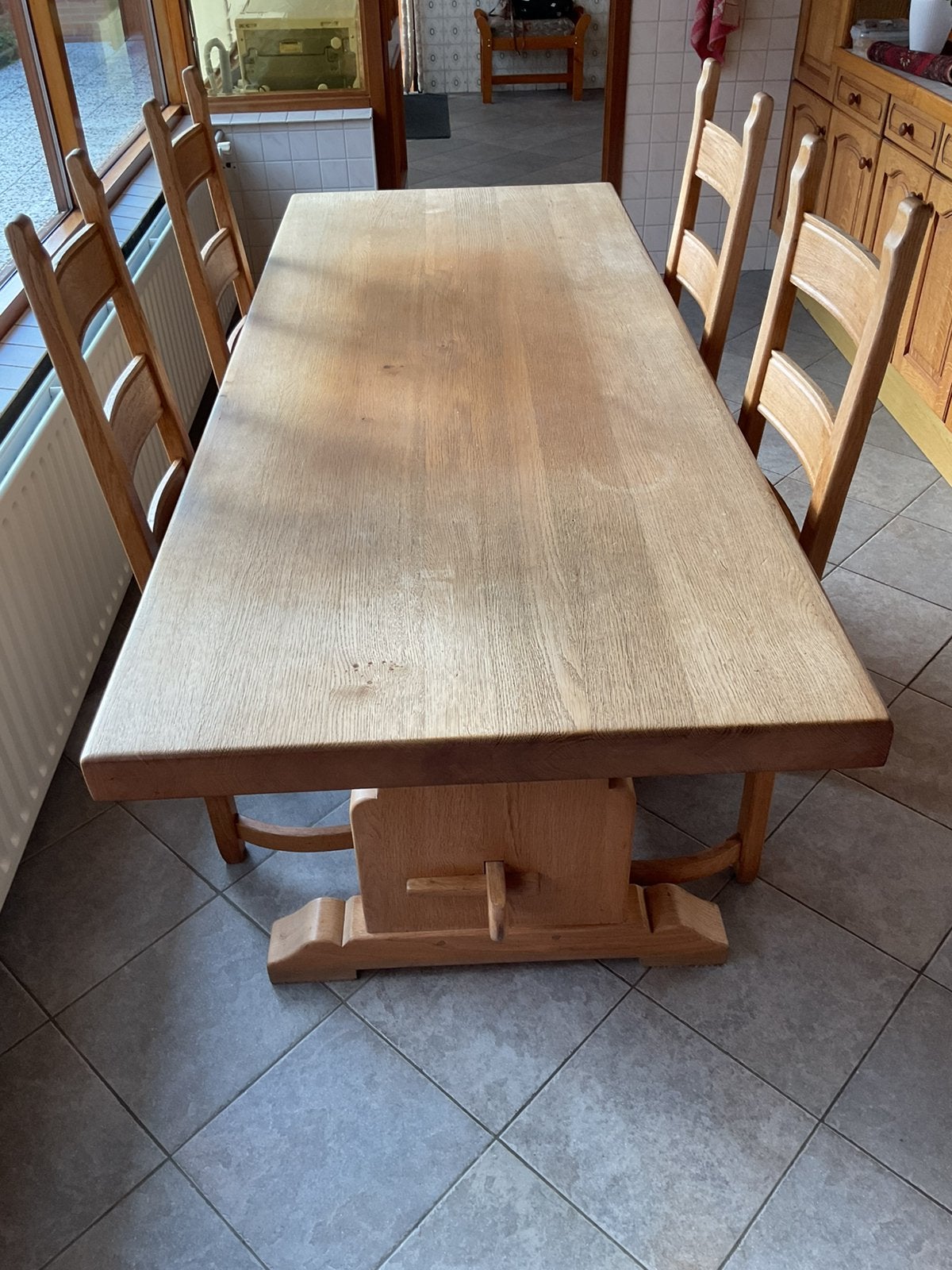 Eiken tafels met stoelen, Antiek en Kunst, Ophalen