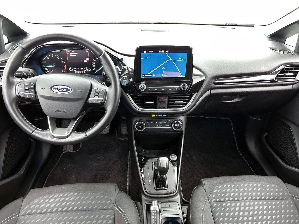 Ford Fiesta 1.0 EcoBoost Titanium Automaat (NAVIGATIE, STUUR, Auto's, Ford, Stof, Gebruikt, Blauw, 100 pk