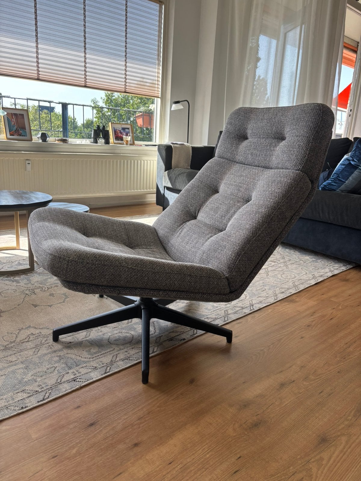 Fijne stoffen fauteuil, Huis en Inrichting, Fauteuils, Ophalen, Zo goed als nieuw, Minder dan 75 cm, 50 tot 75 cm