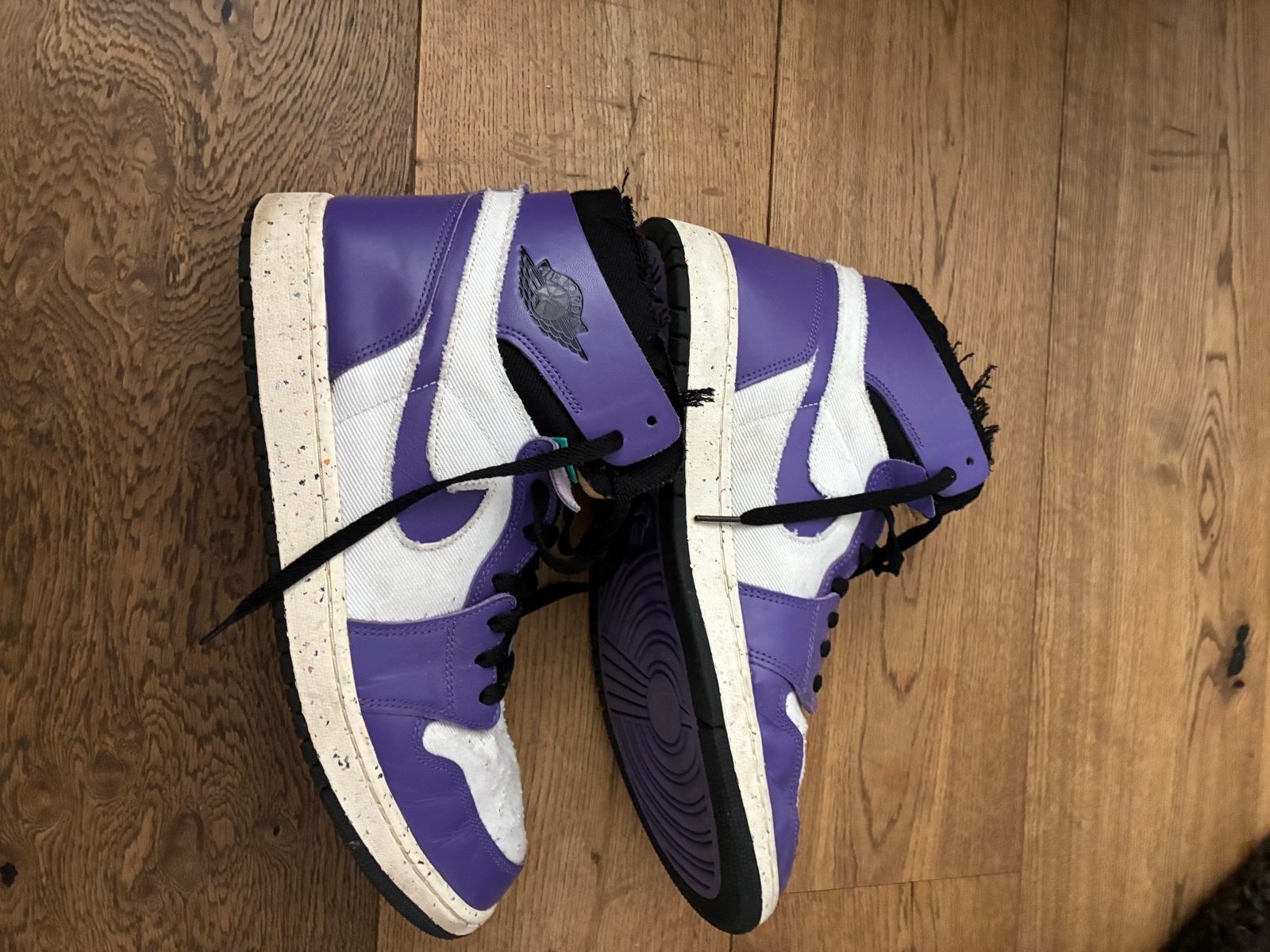 Nike Air Jordan 1 Zoom CMFT Paars/Wit - Maat 47,5, Kleding | Heren, Ophalen of Verzenden, Gedragen, Overige kleuren, Sneakers of Gympen