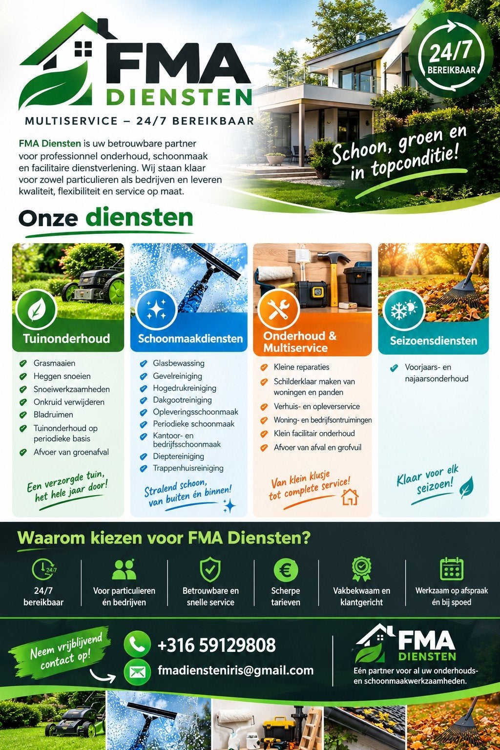 Multiservice FMA diensten, Tuin en Terras, Ophalen of Verzenden, Nieuw, 20 m² of meer