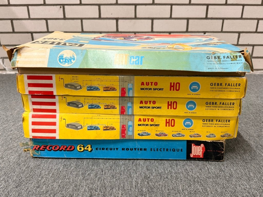 5x Faller + Jouef racebanen en slot cars 1:87 zeldzaam!!, Gebruikt, Auto, 8124AD Wesepe, Info@dinkytoysinkoop.nl