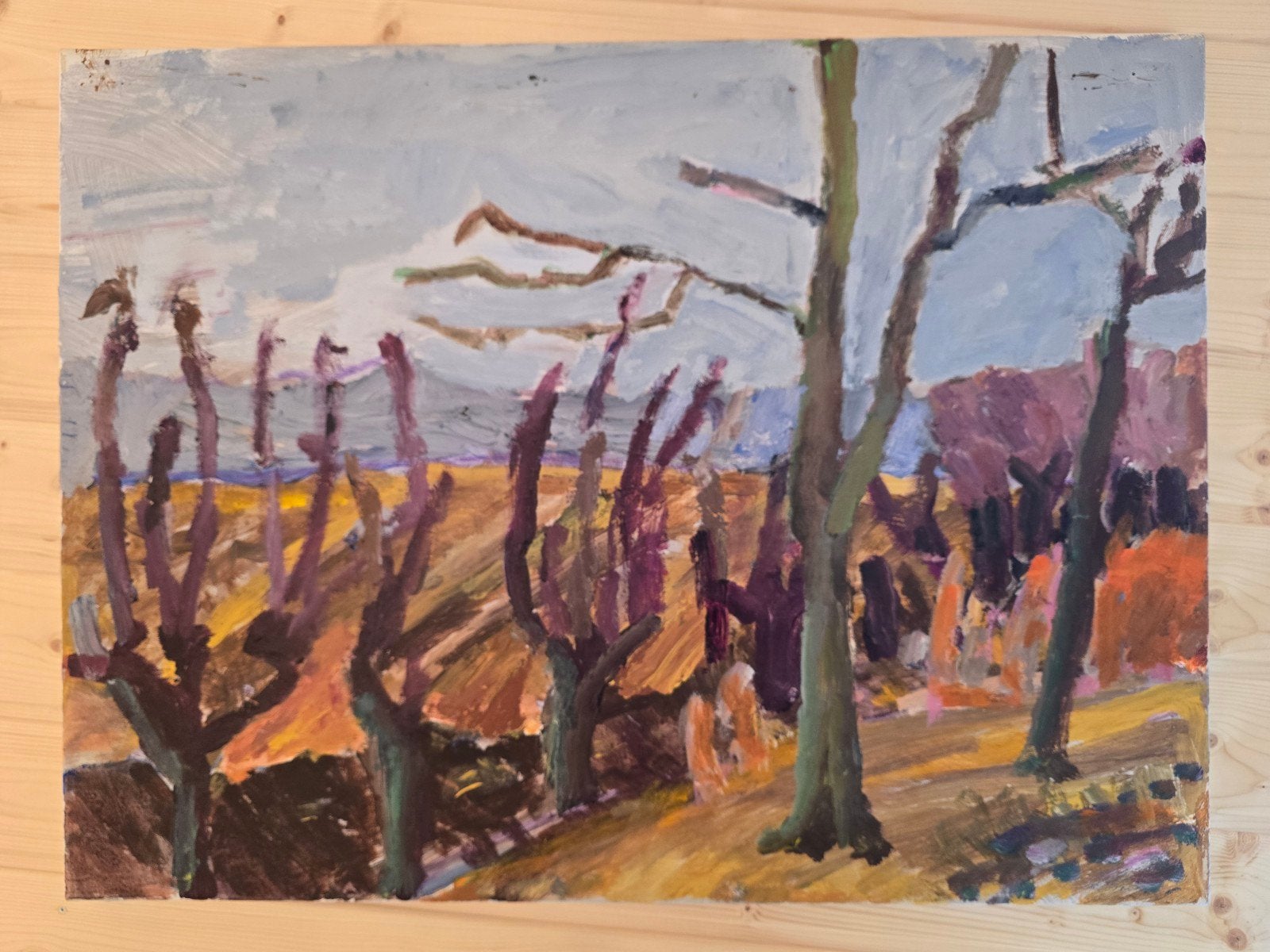 P.C. Kuiper Groot Schilderij Landschap 60 x 80 cm, Ophalen of Verzenden