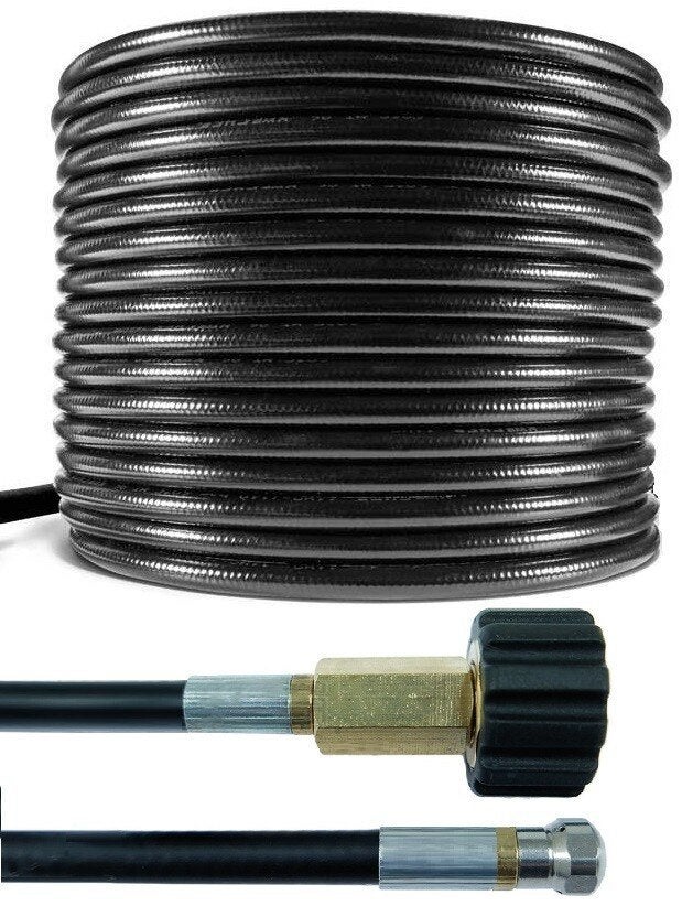 Zwarte Rioolslang 10m met M22 Wartel en Nozzle, Verzenden