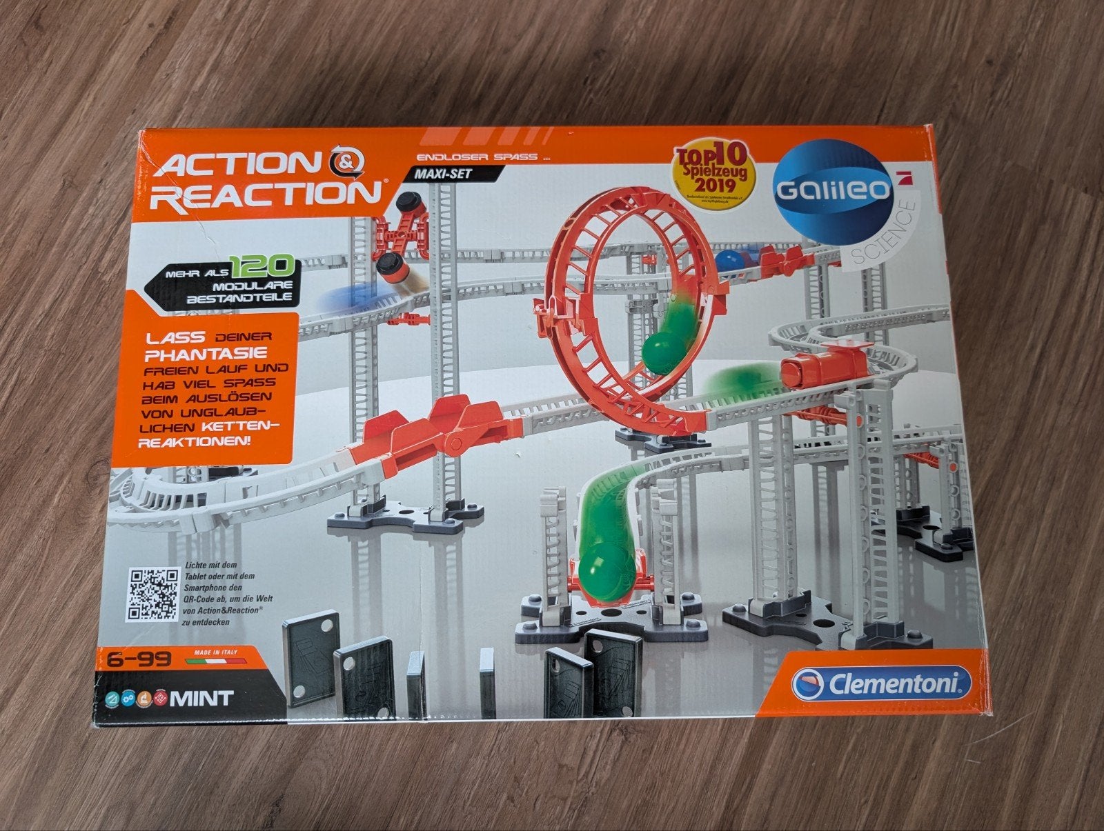 Clementoni Galileo Action & Reaction Maxi-Set knikkerbaan, Ophalen, Nieuw, Bouwen